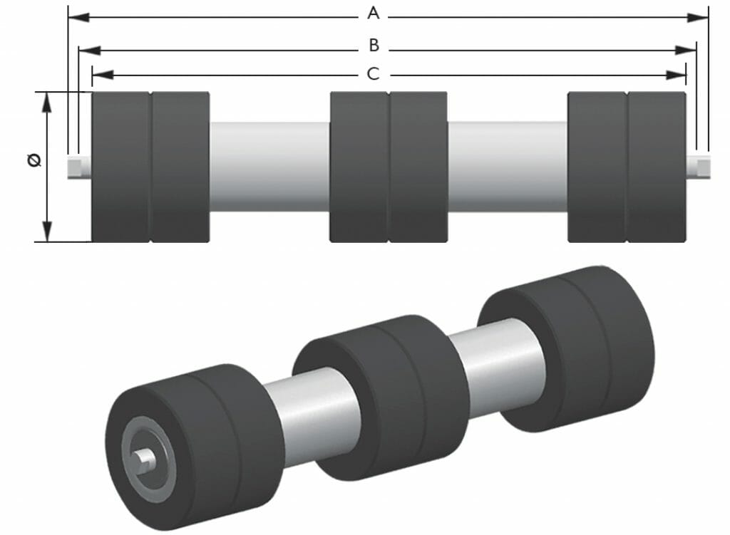Rolete de Retorno com Anéis rolete de retorno com aneis para correia transportadora 1024x751 - Rolete de Retorno com Anéis